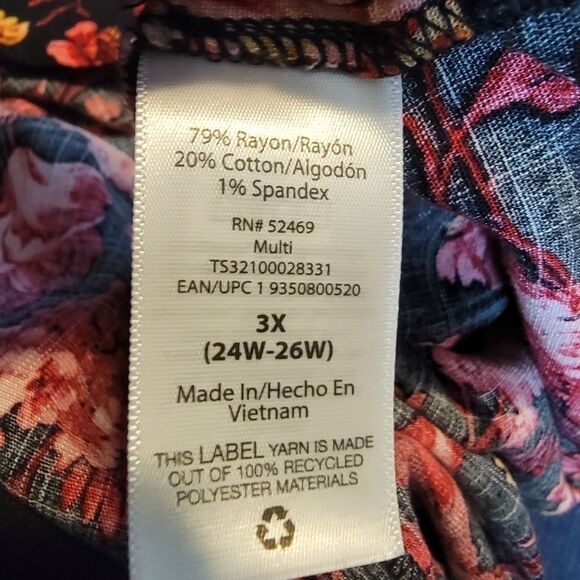 Terra & Sky floral bohemian peasant top 3x (24w-26w) - Picture 6 of 6